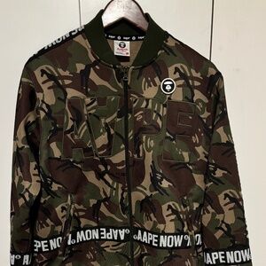 AAPE Now  by A Bathing Ape Camo Bomber Jacket - Medium
